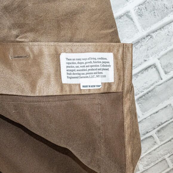ENGINEERED GARMENTS NY BA Shirt Jacket in Khaki Poly Suede faux leather Small - Picture 4 of 9